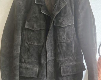 Compagnia delle Pelli VINTAGE Suede Jacket Dark Brown Size Medium Made in Italy