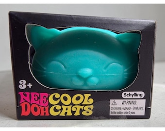 NeeDoh Teal Cool Cat Schylling Squishy Stress Toy Sensory Fidget  Viral Tiktok