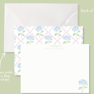 Personalized Hydrangea Stationer, Hydrangea Note Cards, Floral Stationery , Floral Stationary, Custom  Floral Stationery, Hydrangea Gifts