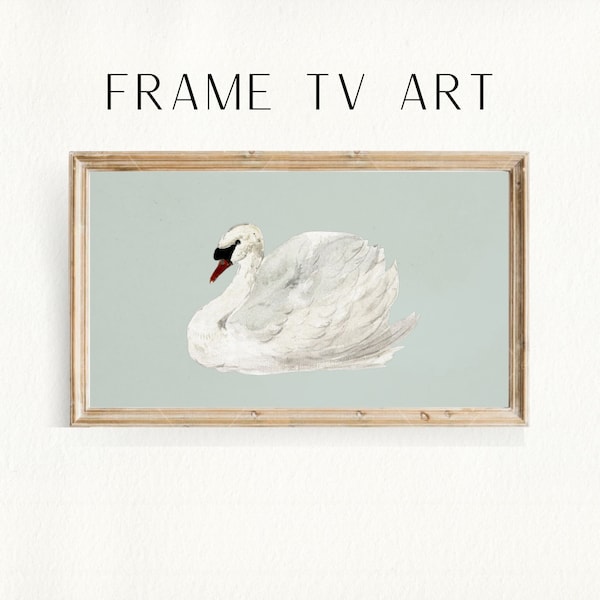 Swan Art, Vintage Artwork, Frame Tv Art, Farmhouse Style, Art For Tv, Neutral Art