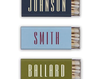 Personalized Last Name Wedding Matches, Custom Green Matchboxes, Unique Wedding Favors