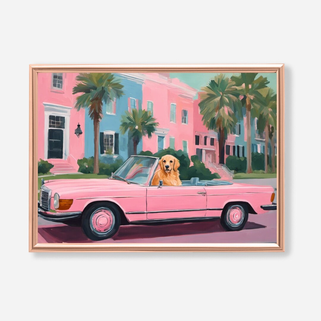 Golden Retriever Art, Dog Art, Golden Retriever Nursery, Preppy Room