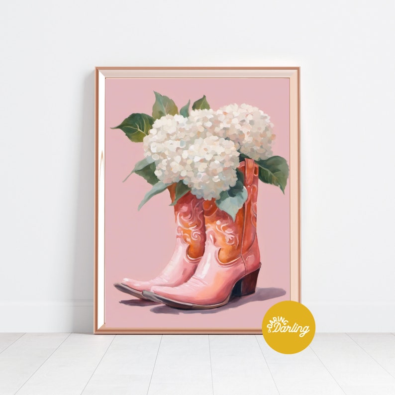 Cowgirl Boot Print, Western Downloadable Print, Girly Wall Print ...