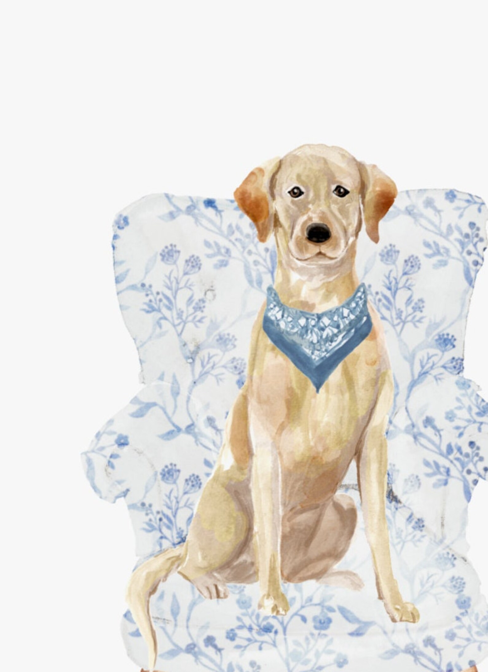 Yellow Lab Wall Art, Grand Millennial Art, Yellow Labrador Gift