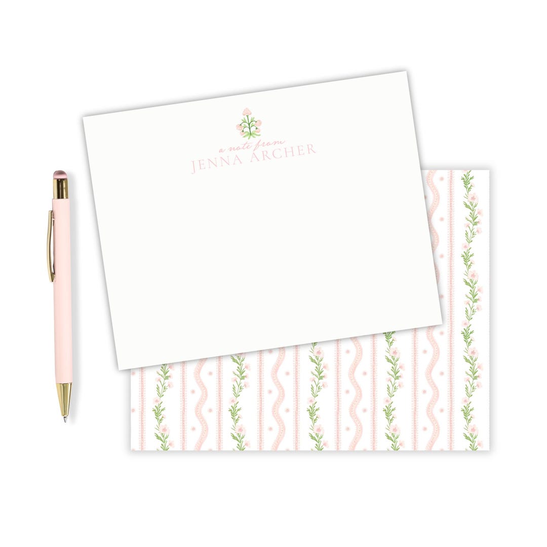 Hydrangea Note Cards – Personalized Floral Stationery Set, Pink ...