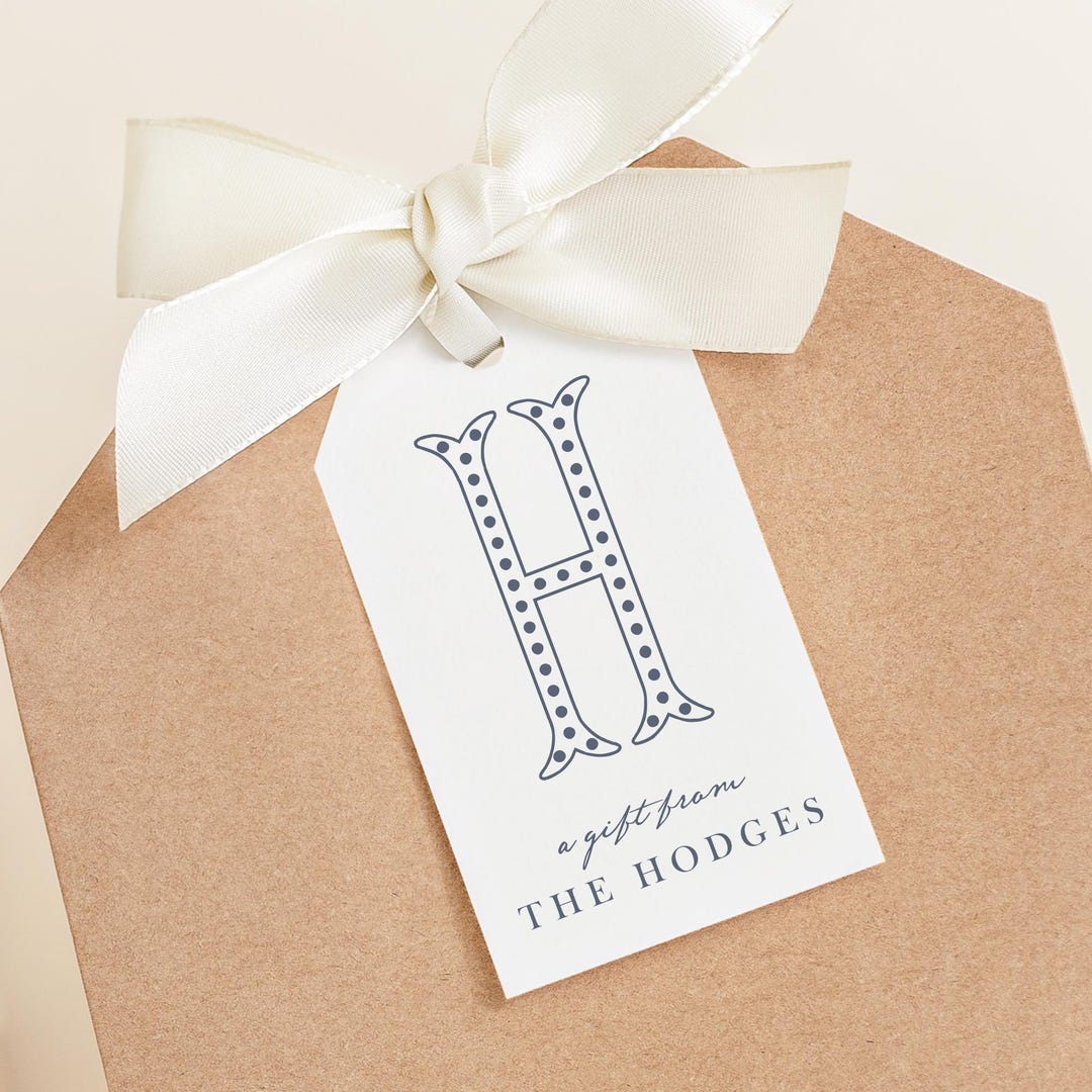 Monogram Tag Personalized Monogram Gift Tags, Colorful Custom Tags for Family Gifts ...