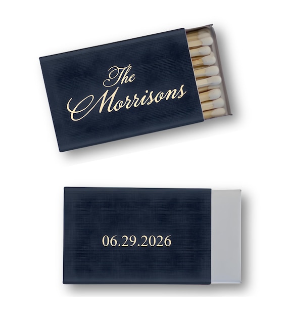 Personalized Foil Stamped Matchboxes - Custom Matches for Events