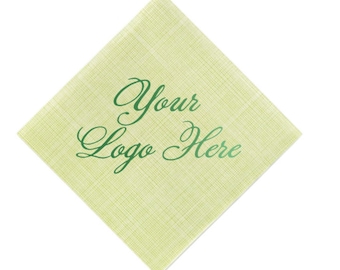 Custom Foil Stamped Wedding Napkins, Business Logo Cocktail Napkins
