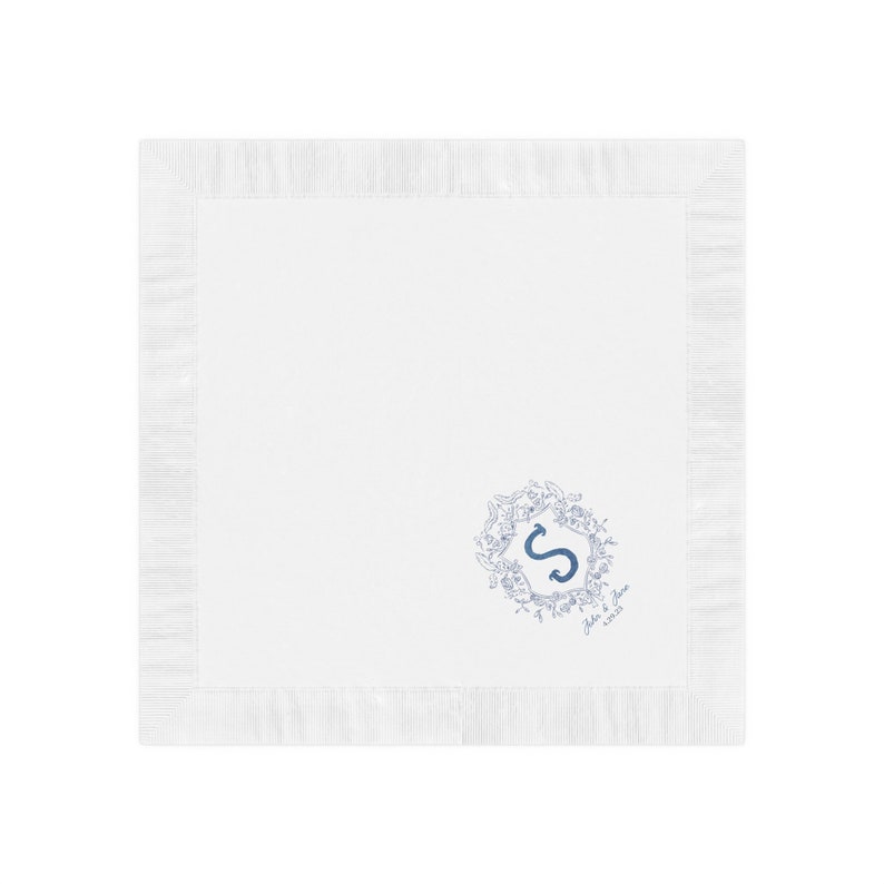 Custom Cocktail Napkins, Chinoiserie Napkins, Wedding Napkins, Dinner