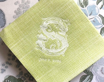 Personalized Wedding Cocktail Napkins, Custom Monogram Paper Napkins, Elegant Initial Napkins, Wedding Reception Napkins, Party Napkins