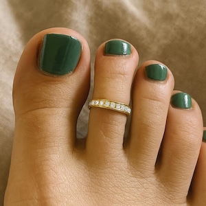 Kristalle Zehenring, 14K Gelbgold Verstellbarer Zehenring mit Kristallen, Zehenring mit Daamonds Bands, Midi Ring, Midway, Midsection Finger