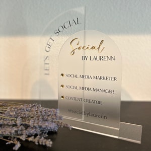 Arched Social Media Manager Sign, Acrylic Business Sign - Etsy