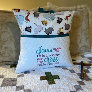 Embroidered Reading Pillow - Baby Animals