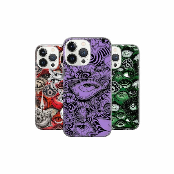 Junji Phone Case Gore eyeball Cover for iPhone 15 14 13 12, Samsung S23 S22 A74 A54 A14, Pixel 8 Pro 7A