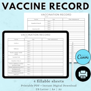 Impfkarte Kind medizinische Informationen Geschenke für Krankenschwestern Impfpass Kindergesundheitsakte für Eltern medizinische Mappe PDF printable