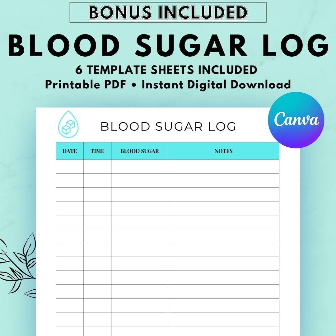 Diabetes Tracker Sheet Printable & Editable Template for - Etsy