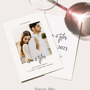 Minimal Photo Save the Date Template, Modern Minimal Polaroid Save The. Date, Printable Editable Save the Date with Photo - Ava