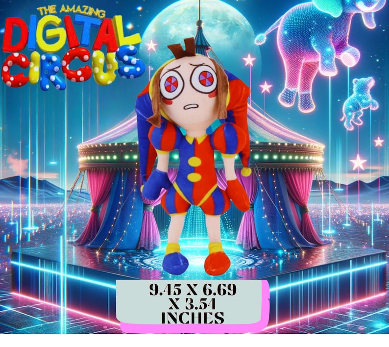 Pomni Plush the Amazing Digital Circus Cute Plush Christmas Etsy