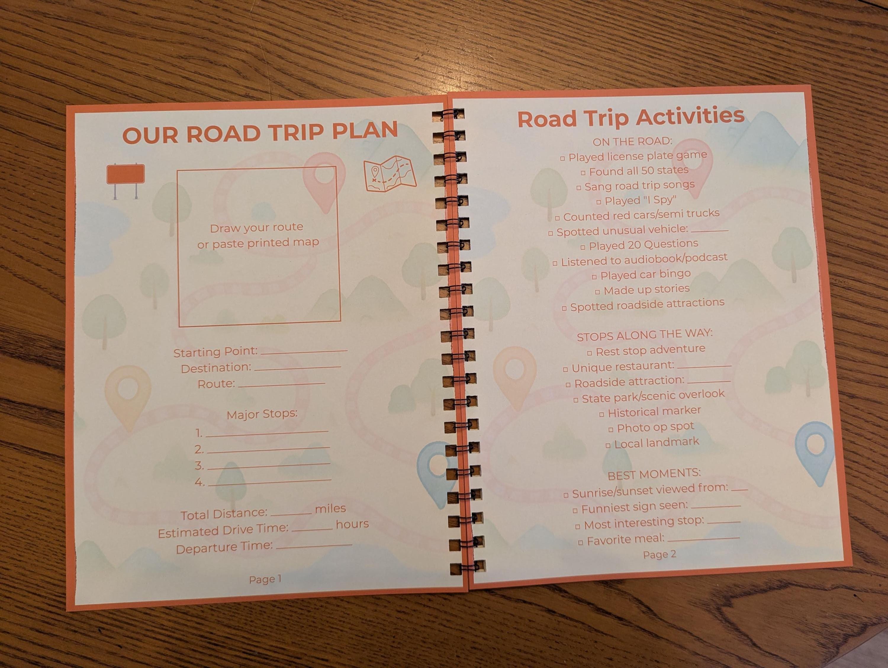 Family Road Trip Journal | Kids Travel Activity Book, License Plate ...