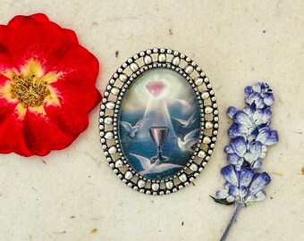 The Sacred Heart of Jesus Catholic Brooch