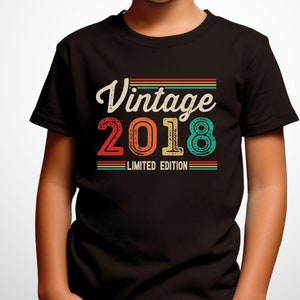 7th Birthday Youth Shirt, 7 Year Old, Vintage 2018, Born In 2018, Seventh Birthday Kids TShirt, Seven Years Old, Birthday Boy, Birthday Girl