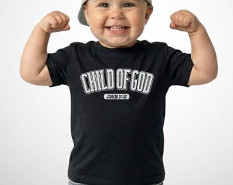 Child of God Toddler T-Shirt, Christian Bible Verse Tee: 100% Cotton 2T-5T