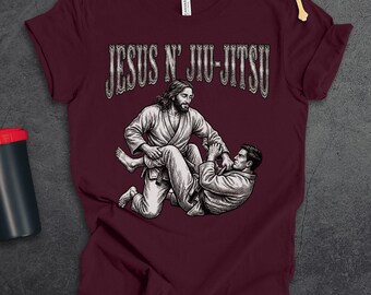 Jesus N' Jiu-Jitsu T-Shirt, Christian Gifts: 100% Cotton S-3XL