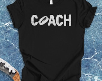 Hockey Coach T-Shirt: 100% Cotton S-3XL