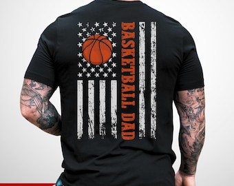 Basketball Dad USA T-Shirt, Son/Daughter Basketball Game Tee: 100% Cotton S-3XL
