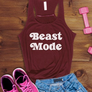 Beast Mode Tank Top, Motivational Tank Tops, Womens Fitness, Womens Racerback Tank Top, Workout Tanks, Gift for Her, Inspirational Gym Gift