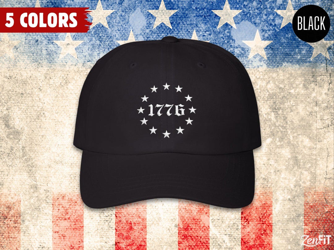 Hat Rack 1776 1776 Patriotic Hat, 4th of July Gift, Embroidered: Cotton and Polyester ...