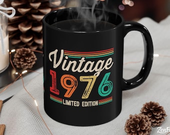 50th Birthday Coffee Mug, Vintage 1976: Ceramic 11oz or 15oz