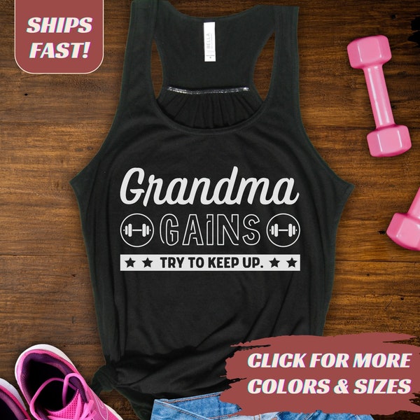Grandmother Fitness Tank Top, Womens Workout Top, Gift for Grandma, Mothers Day Gift, Nana Workout Top, Racerback Tank Top, Womens Gym Shirt