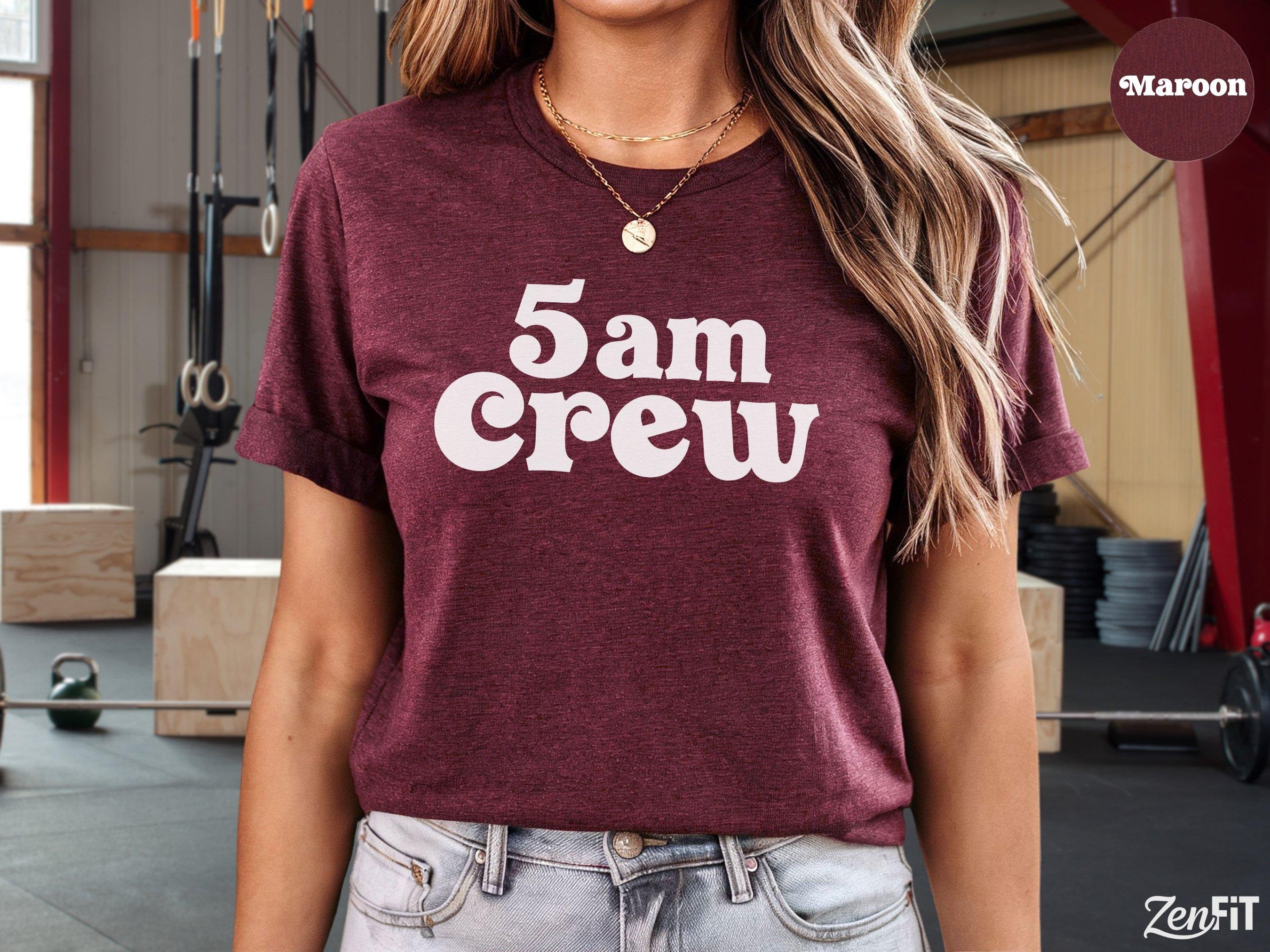 5 AM Crew Gym Shirt, Five In The Morning, 5AM Squad, Matching Gym Shirts, Early Risers, Exercise Shirts, Womens Fitness Tee, Workout Apparel
