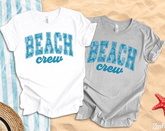 Beach Crew T-Shirt, Matching Summer Vacation Shirts: 100% Cotton S-3XL