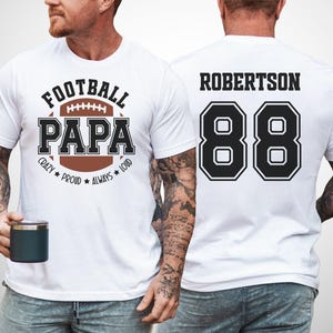 Custom Football Dad Shirt, Football Papa T-Shirt, Personalized Football Gifts, Son Football Team, Custom Name and Number, Father's Day Gift