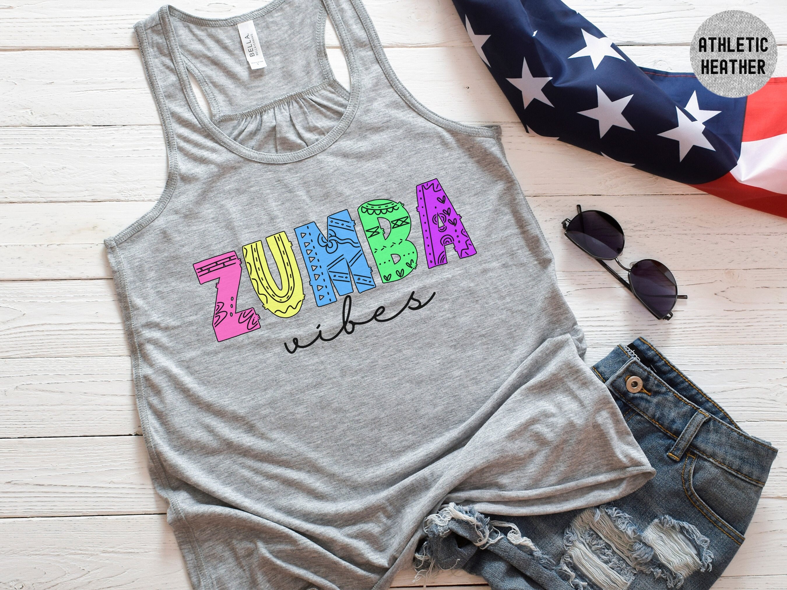 Womens Zumba Tank Top, Zumba Vibes, Zumba Class Top, Zumba Racerback