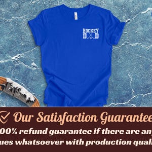 Hockey Dad T-Shirt, American Flag: 100% Cotton S-3XL True Royal