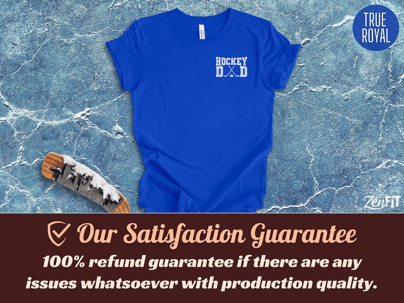 Hockey Dad T-Shirt, American Flag: 100% Cotton S-3XL True Royal