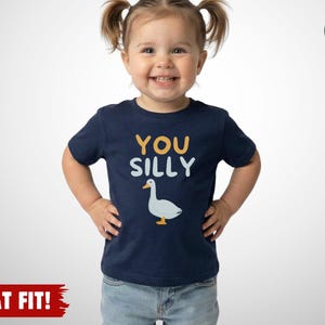 Silly Goose Toddler T-Shirt, Funny Kids Tee, Son/Daughter Gift: 100% Cotton 2T-5T Navy