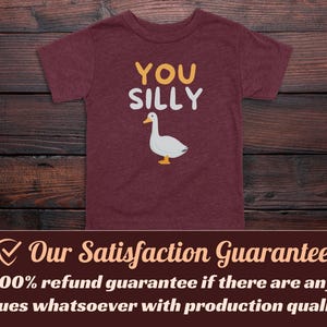 Silly Goose Toddler T-Shirt, Funny Kids Tee, Son/Daughter Gift: 100% Cotton 2T-5T Heather Maroon