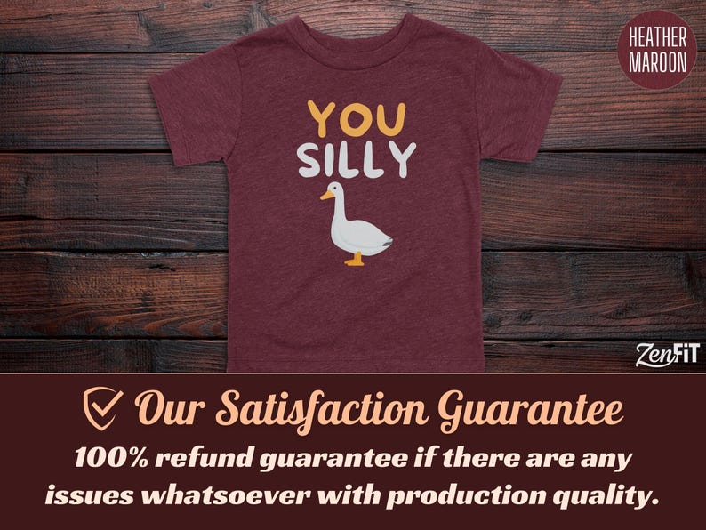 Silly Goose Toddler T-Shirt, Funny Kids Tee, Son/Daughter Gift: 100% Cotton 2T-5T Heather Maroon