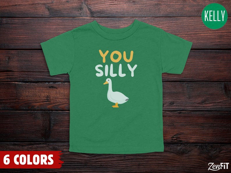 Silly Goose Toddler T-Shirt, Funny Kids Tee, Son/Daughter Gift: 100% Cotton 2T-5T Kelly