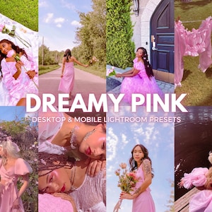Dreamy Pink Lightroom Presets: Mobile & Desktop, Soft Vintage Filters (PDF Guide)