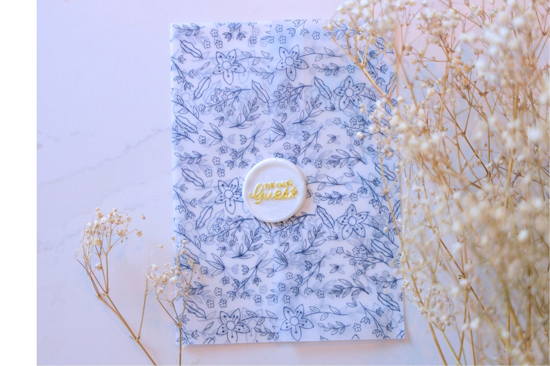 Vellum Sleeves 5x7 Wedding Invitations Printed Pre Folded Etsy