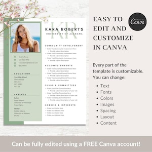 Sorority Resume Template with Photo, Sorority Cover Letter, Resume College Sorority, Sorority Resume Template Canva, Rush Resume Template image 5