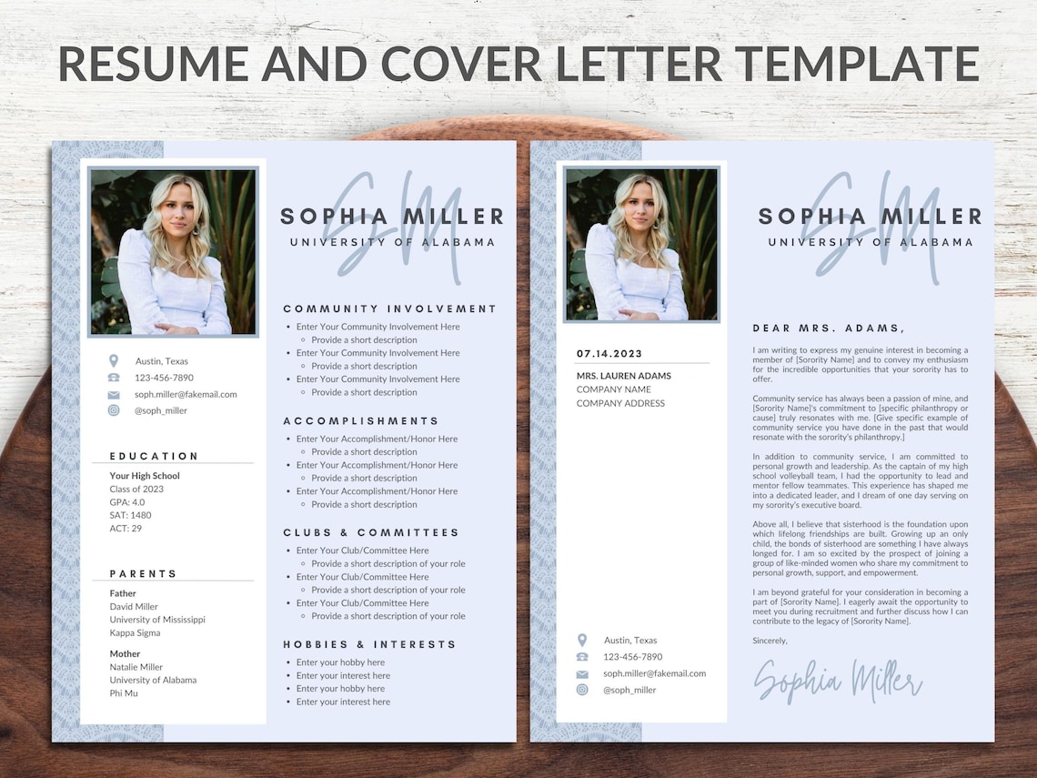 Sorority Resume Template With Photo - Il 1140xN.5123887924 5rws