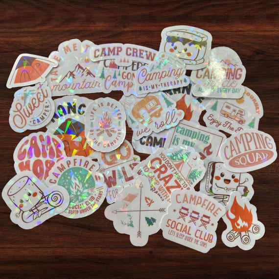 Camping Stickers Series 2 | Summer Stickers | Camp Gift | Water Bottle Stickers | BuildYourOwnSticker Pack | Summer Camp | Camping Stickers