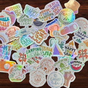 Camping Stickers | Summer Stickers | Camp Gift | Water Bottle Stickers | Build Your Own Sticker Pack | Summer Camp | Camp Stickers | Summer
