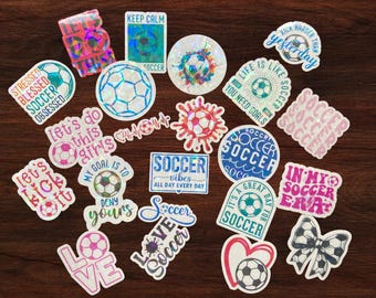 Soccer Holographic Stickers l Build your own Sticker Pack l Goal l Team Sports l Team Gift | Team Mom Stickers | Coach Gift | Party Favors |